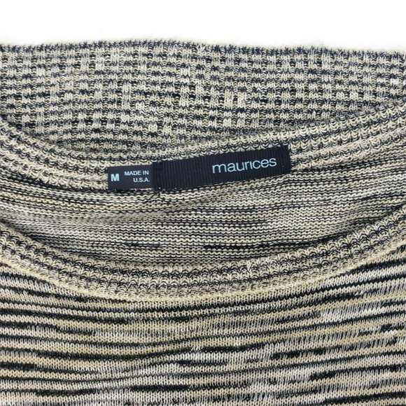 Maurices Round Neck Knit Stripe Tunic Sweater Sz M - Picture 5 of 7